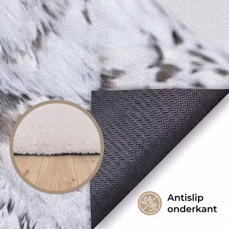 Sneeuwuil - Oog - Wildlife - Wit Vloerkleed Rechthoek klein -uniquesellingpoint_antislip_NL
