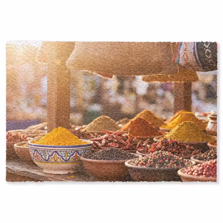Vloerkleed - Specerijen - Markt - Kleurrijk - Specerijen - Markt - Kleurrijk Vloerkleed Rechthoek klein