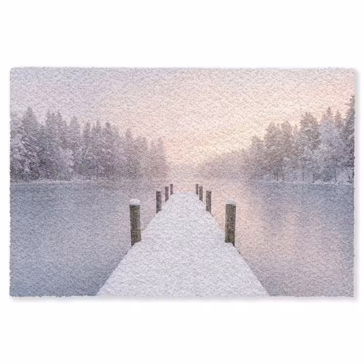 Steiger - Meer - Mist - Winter - Serene Vloerkleed Rechthoek klein -3d