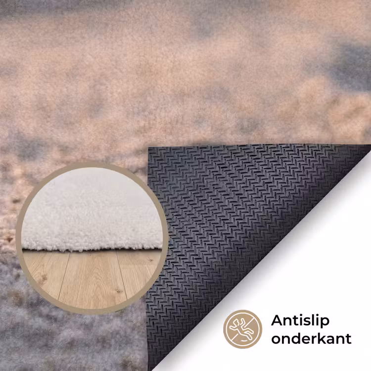 Stenen - Zand - Roze Vloerkleed Rechthoek klein -uniquesellingpoint_antislip_NL
