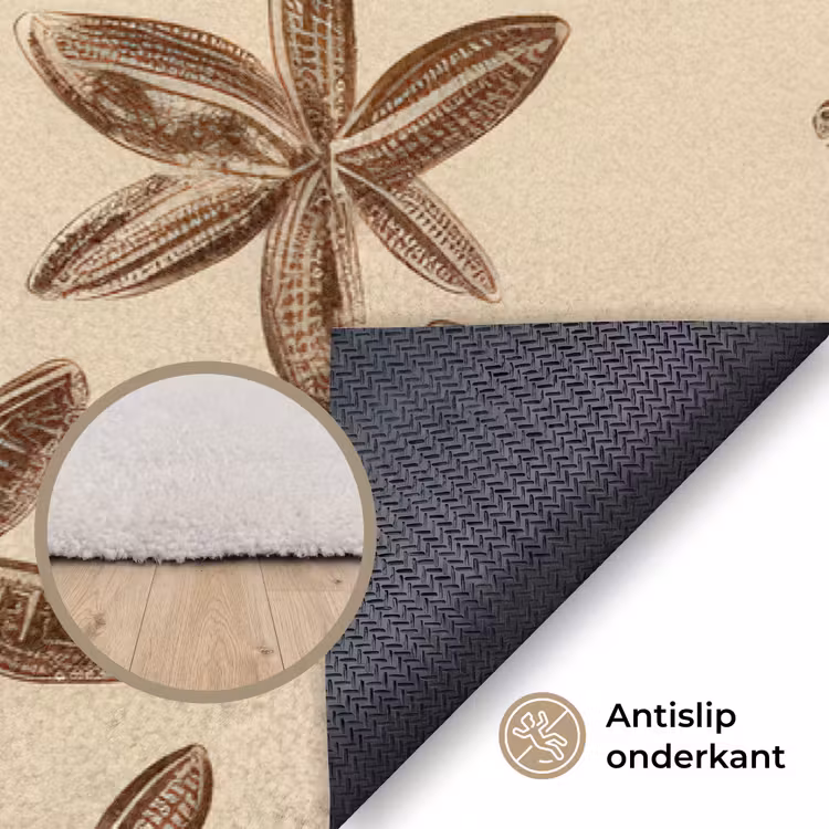 Sterren - Bruin - Natuurlijk Vloerkleed Rechthoek klein -uniquesellingpoint_antislip_NL