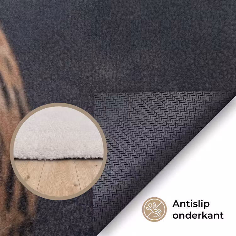 Stier - Kleurrijk - Hoorns Vloerkleed Rechthoek klein -uniquesellingpoint_antislip_NL_DE