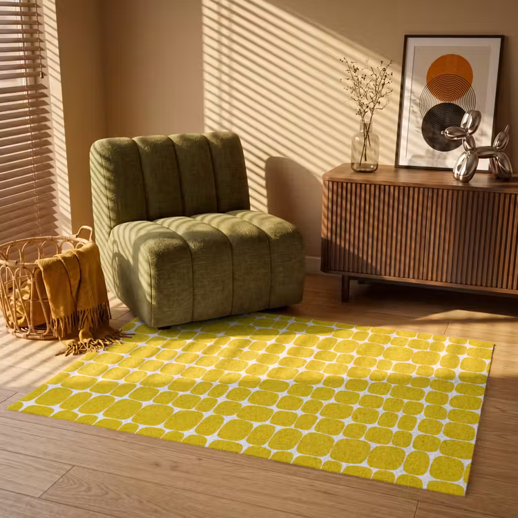 Stippen - Modern - Geel Vloerkleed Rechthoek klein 1091 -atmosphere_sfeer1_global