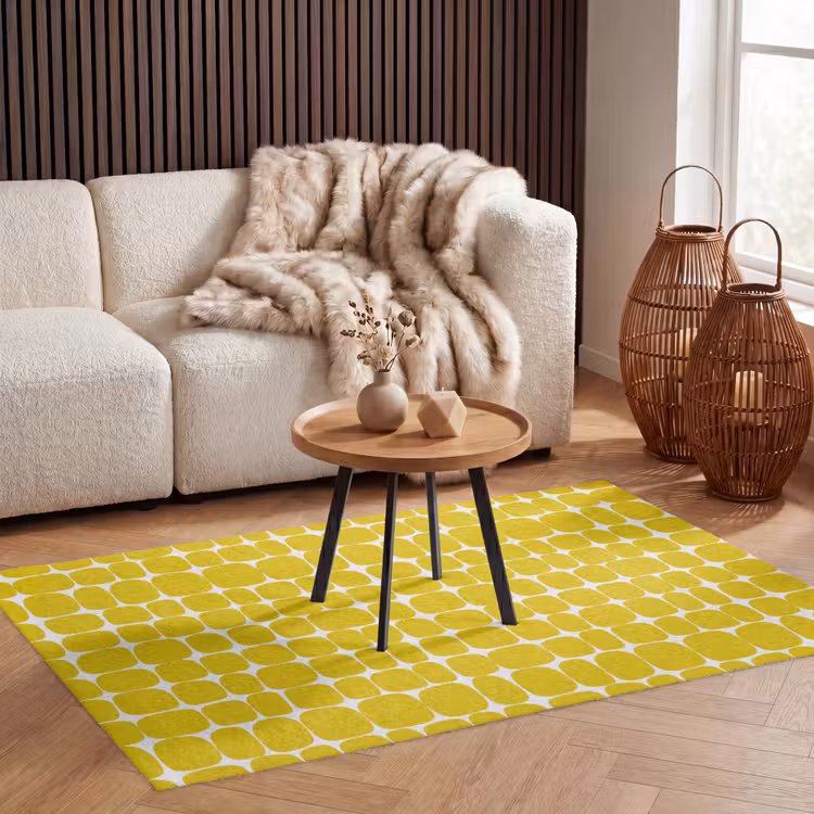 Stippen - Modern - Geel Vloerkleed Rechthoek klein 1091 -atmosphere_sfeer2_global