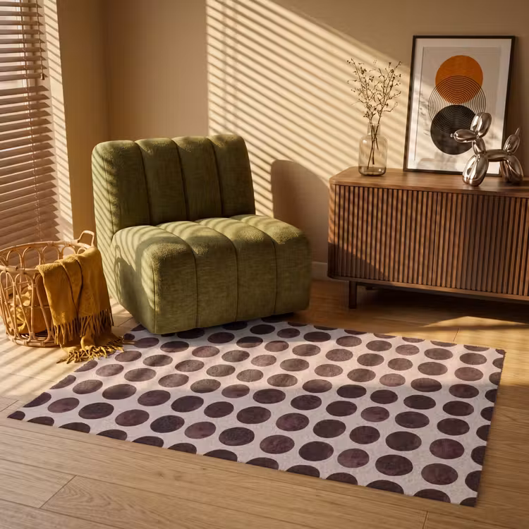 Stippen - Patroon - Bruin Vloerkleed Rechthoek klein 1091 -atmosphere_sfeer1_global