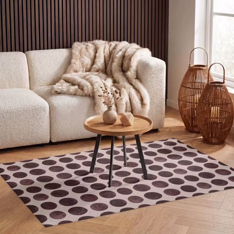 Stippen - Patroon - Bruin Vloerkleed Rechthoek klein 1091 -atmosphere_sfeer2_global