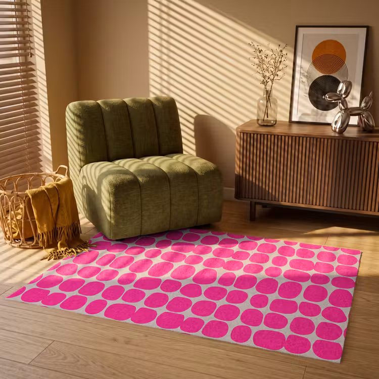 Stippen - Patroon - Roze Vloerkleed Rechthoek klein 1091 -atmosphere_sfeer1_global