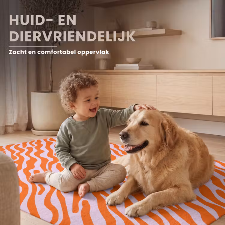 Strepen - Dynamisch - Oranje Vloerkleed Rechthoek klein 1091 -uniquesellingpoint_USP_zachtNL_DE