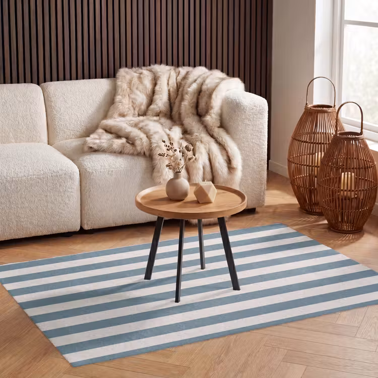 Strepen - Modern - Blauw Vloerkleed Rechthoek klein 1091 -atmosphere_sfeer2_global