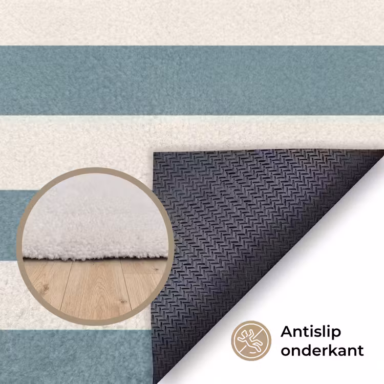 Strepen - Modern - Blauw Vloerkleed Rechthoek klein 1091 -uniquesellingpoint_antislip_NL_DE