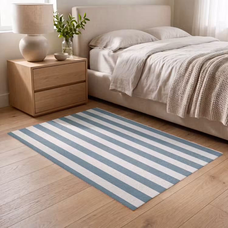 Strepen - Modern - Blauw Vloerkleed Rechthoek klein 1091 -atmosphere_sfeer3_global