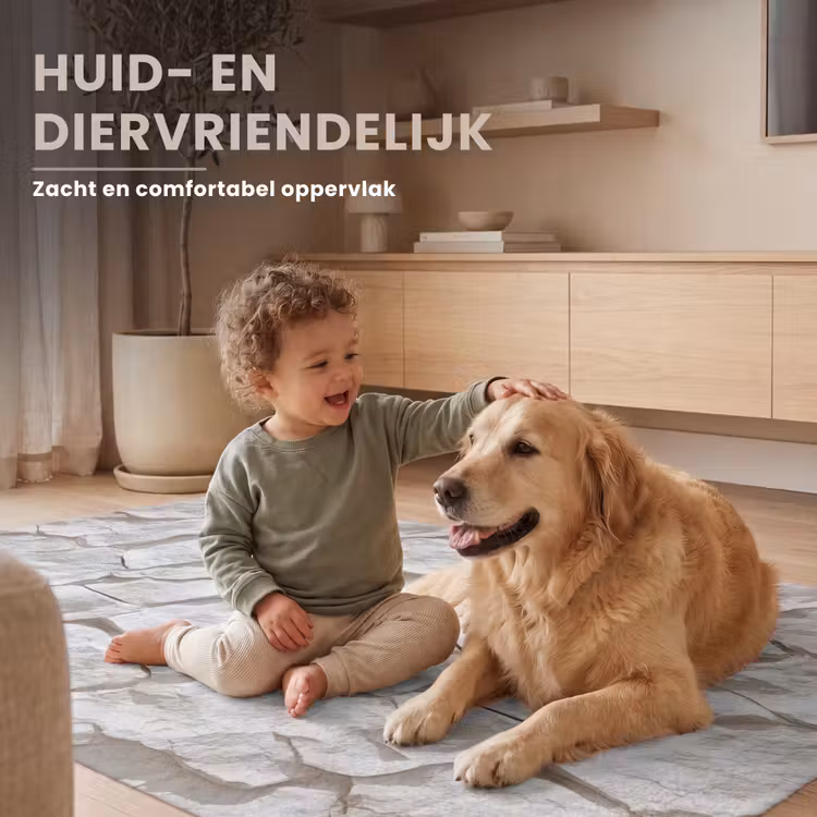 Structuur - Rots - Wit Vloerkleed Rechthoek klein 1091 -uniquesellingpoint_zacht_NL