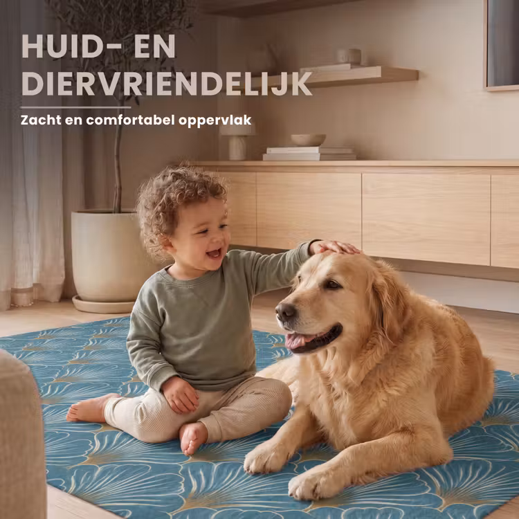 Symmetrisch - Patroon - Blauw Vloerkleed Rechthoek klein 1091 -uniquesellingpoint_zacht_NL