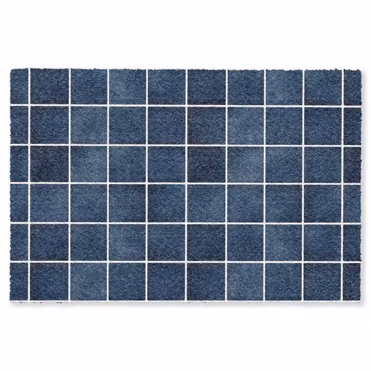 Tegel - Modern - Blauw Vloerkleed Rechthoek klein 1091 -3d