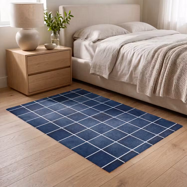 Tegel - Modern - Blauw Vloerkleed Rechthoek klein 1091 -atmosphere_sfeer3_global