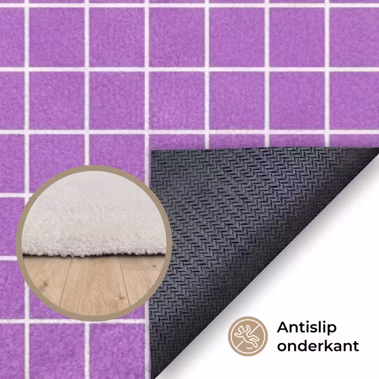 Tekst - Eend - Paars Vloerkleed Rechthoek klein -uniquesellingpoint_antislip_NL