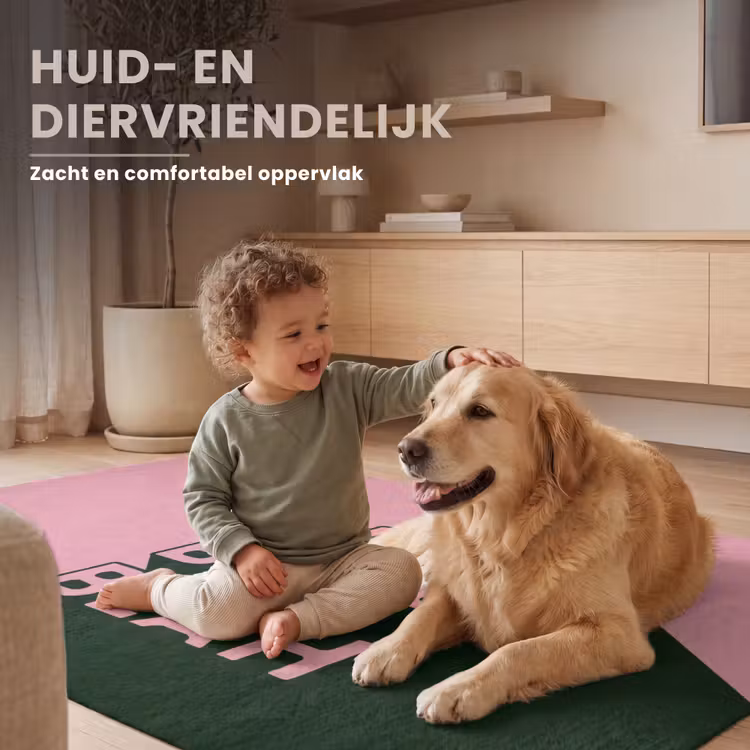 Tekst - Grafisch - Groen - Schaduw Vloerkleed Rechthoek klein -uniquesellingpoint_USP_zachtNL_DE