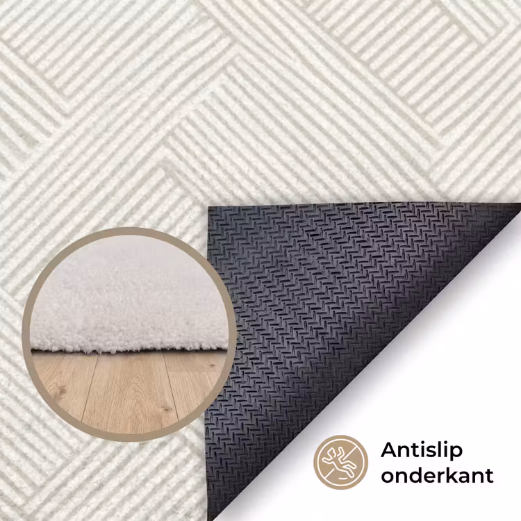 Textuur - Abstract - Beige Vloerkleed Rechthoek klein 1091 -uniquesellingpoint_antislip_NL