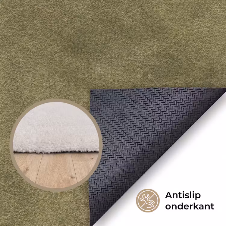 Textuur - Abstract - Groen Vloerkleed Rechthoek klein 1091 -uniquesellingpoint_antislip_NL
