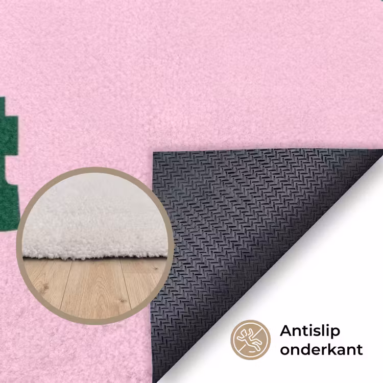 This is art - Schaduw - Roze Vloerkleed Rechthoek klein -uniquesellingpoint_antislip_NL