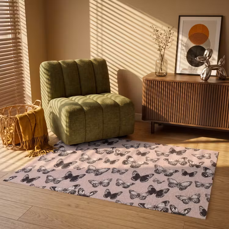 Tijdloos - Vlinders - Perzik Vloerkleed Rechthoek klein 1091 -atmosphere_sfeer1_global