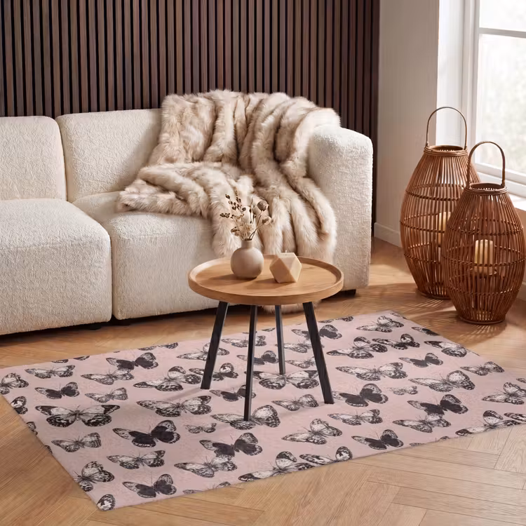 Tijdloos - Vlinders - Perzik Vloerkleed Rechthoek klein 1091 -atmosphere_sfeer2_global
