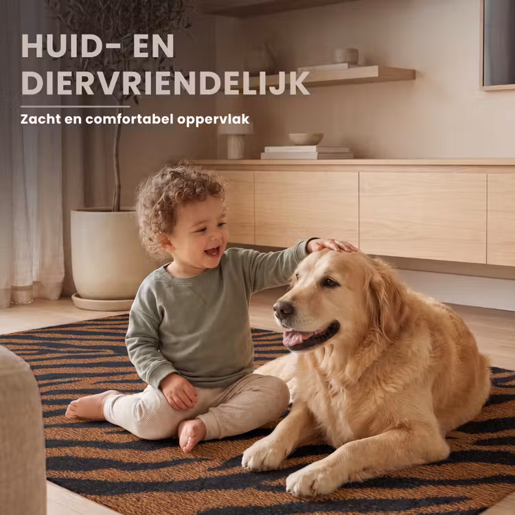 Tijger - Zwart - Vacht Vloerkleed Rechthoek klein 1091 -uniquesellingpoint_zacht_NL