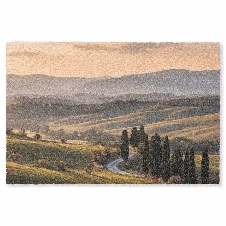 Toscaans - Landschap - Heuvels Vloerkleed Rechthoek klein -3d