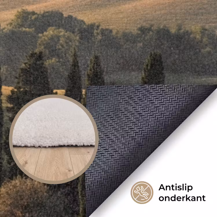 Toscaans - Landschap - Heuvels Vloerkleed Rechthoek klein -uniquesellingpoint_antislip_NL