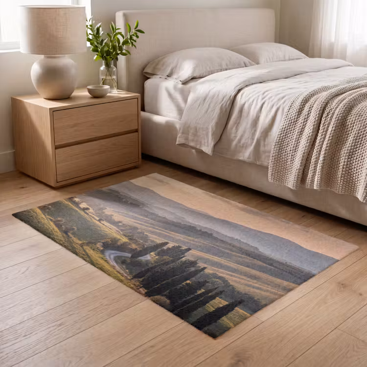 Toscaans - Landschap - Heuvels Vloerkleed Rechthoek klein -atmosphere_sfeer3_global