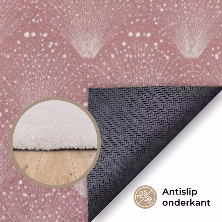 Trendy - Patroon - Roze Vloerkleed Rechthoek klein 1091 -uniquesellingpoint_antislip_NL_DE