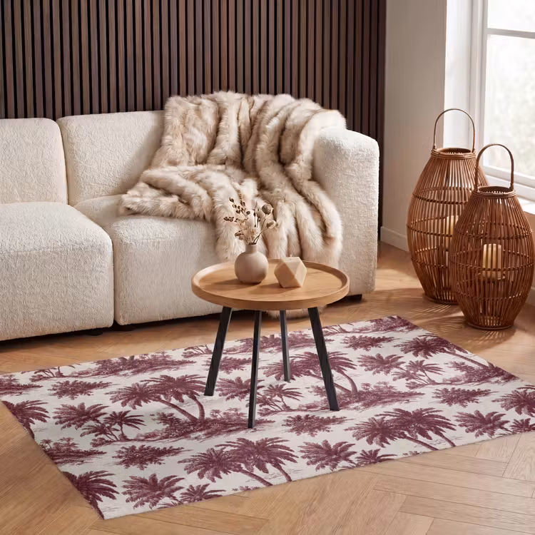 Tropisch - Geometrisch - Bordeauxrood Vloerkleed Rechthoek klein 1091 -atmosphere_sfeer2_global