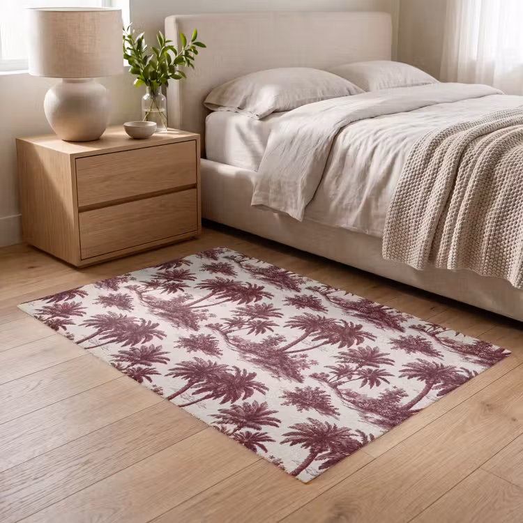 Tropisch - Geometrisch - Bordeauxrood Vloerkleed Rechthoek klein 1091 -atmosphere_sfeer3_global