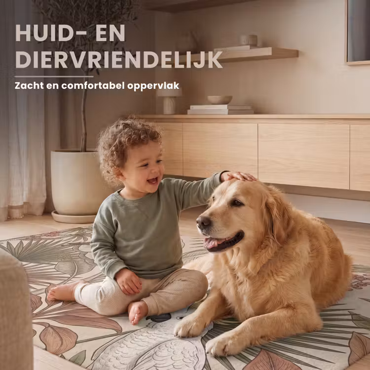 Tropisch - Vogels - Beige Vloerkleed Rechthoek klein -uniquesellingpoint_USP_zachtNL_DE