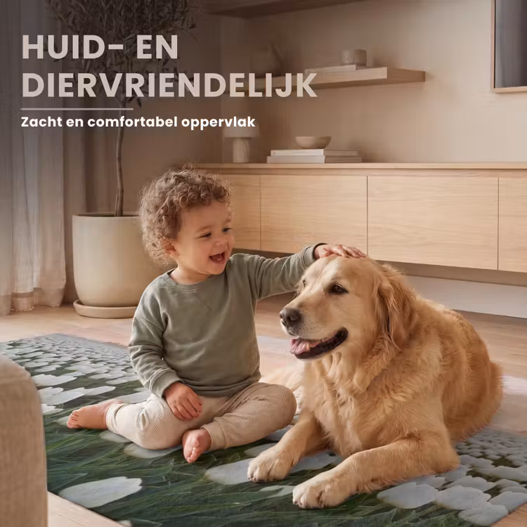 Tulpen - Landschap - Wit Vloerkleed Rechthoek klein -uniquesellingpoint_zacht_NL