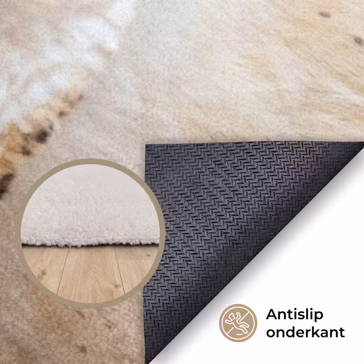 Uil - Bruin - Wit Vloerkleed Rechthoek klein -uniquesellingpoint_antislip_NL