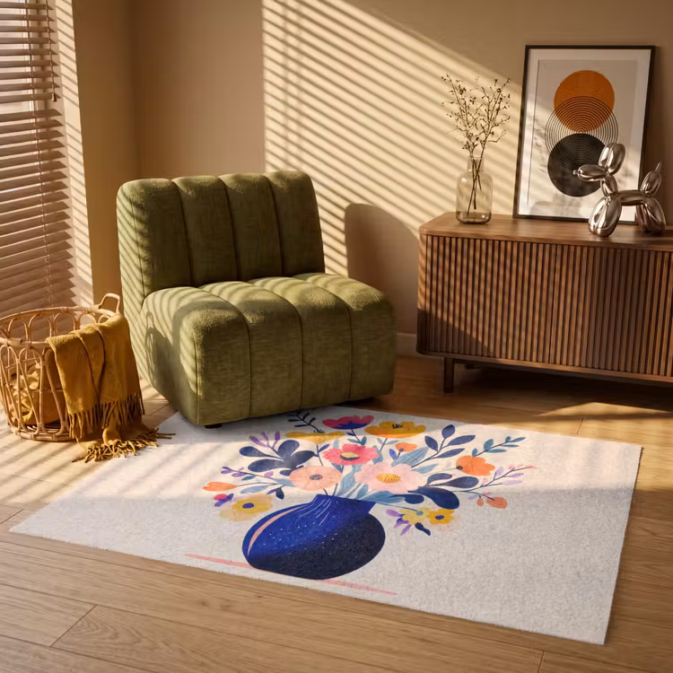 Vaas - Bloemen - Boeket Vloerkleed Rechthoek klein -atmosphere_sfeer1_global