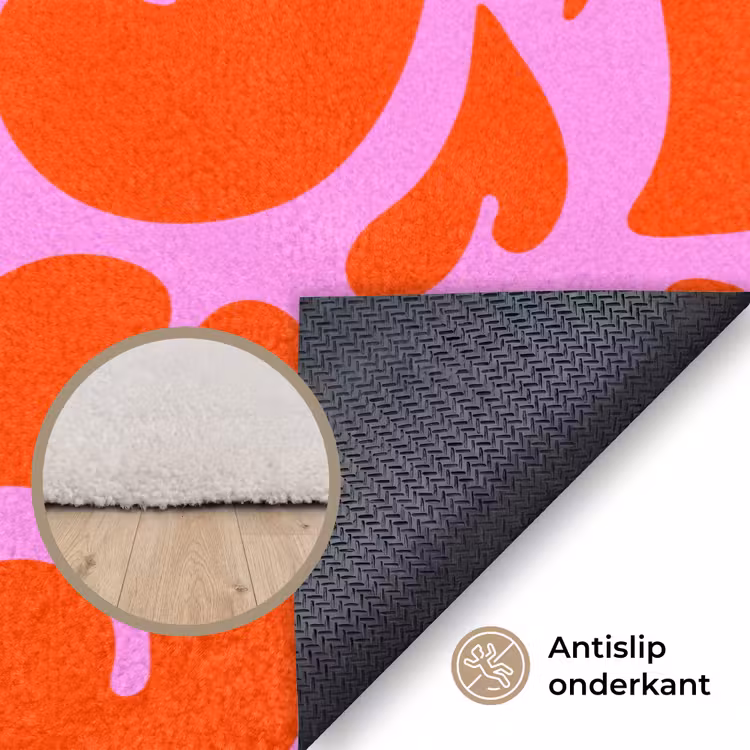 Valentijn - Harten - Roze - Rood Vloerkleed Rechthoek klein 1091 -uniquesellingpoint_antislip_NL