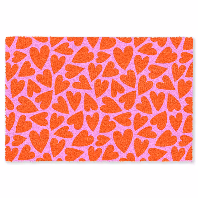 Valentijn - Patroon - Roze - Rood Vloerkleed Rechthoek klein 1091 -3d