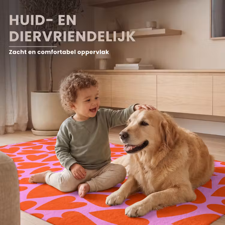 Valentijn - Patroon - Roze - Rood Vloerkleed Rechthoek klein 1091 -uniquesellingpoint_zacht_NL