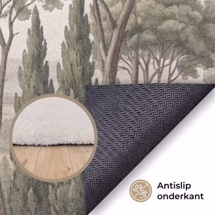 Vallei - Bos - Natuur - Groen Vloerkleed Rechthoek klein -uniquesellingpoint_antislip_NL