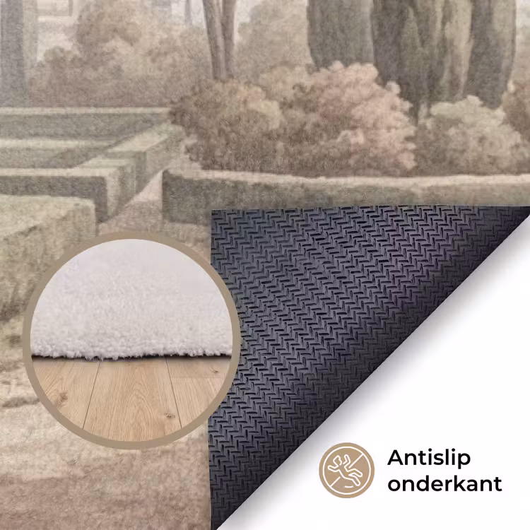 Vallei - Tuin - Natuur - Groen Vloerkleed Rechthoek klein -uniquesellingpoint_antislip_NL