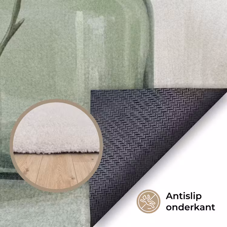 Vazen - Bladeren - Groen Vloerkleed Rechthoek klein -uniquesellingpoint_antislip_NL