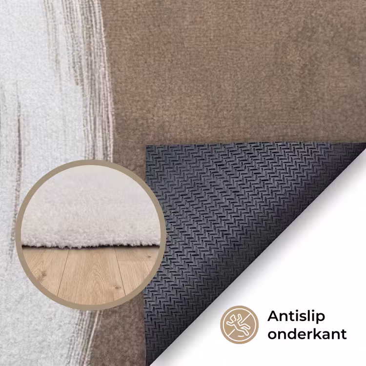 Verf - Bruin - Japandi Vloerkleed Rechthoek klein -uniquesellingpoint_antislip_NL