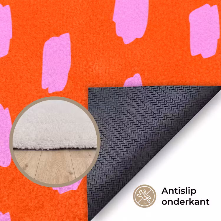 Verf - Roze - Rood Vloerkleed Rechthoek klein 1091 -uniquesellingpoint_antislip_NL