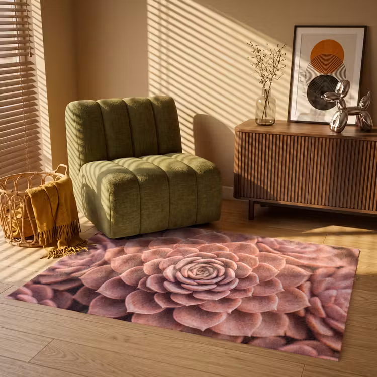 Vetplant - Organisch - Roze Vloerkleed Rechthoek klein -atmosphere_sfeer1_global