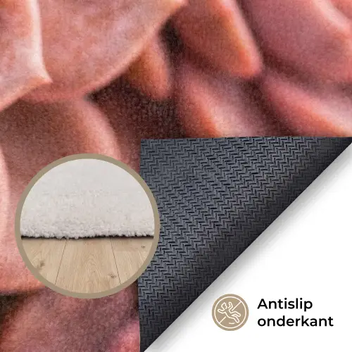 Vetplant - Organisch - Roze Vloerkleed Rechthoek klein -uniquesellingpoint_antislip_NL