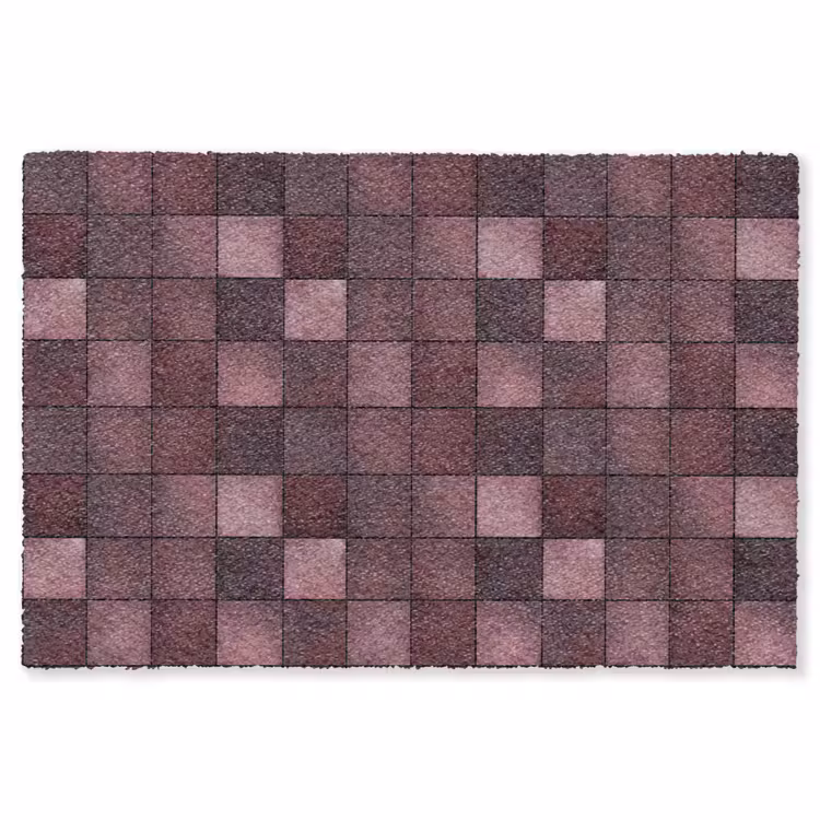 Vierkant - Tegel - Patroon - Paars Vloerkleed Rechthoek klein 1091 -3d