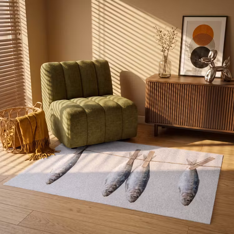 Vloerkleed - Vis - Hangend - Eten - Vis - Hangend - Eten Vloerkleed Rechthoek klein