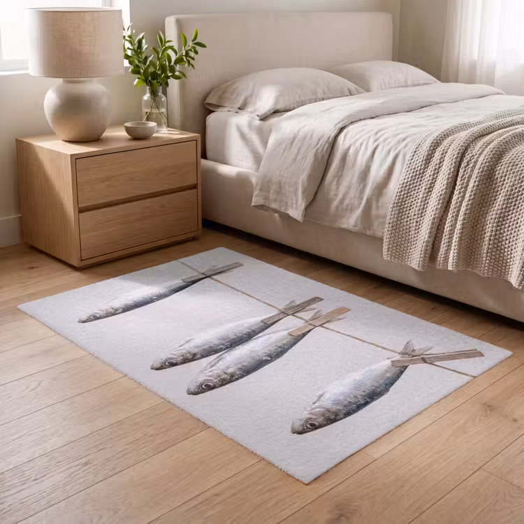 Vloerkleed - Vis - Hangend - Eten - Vis - Hangend - Eten Vloerkleed Rechthoek klein